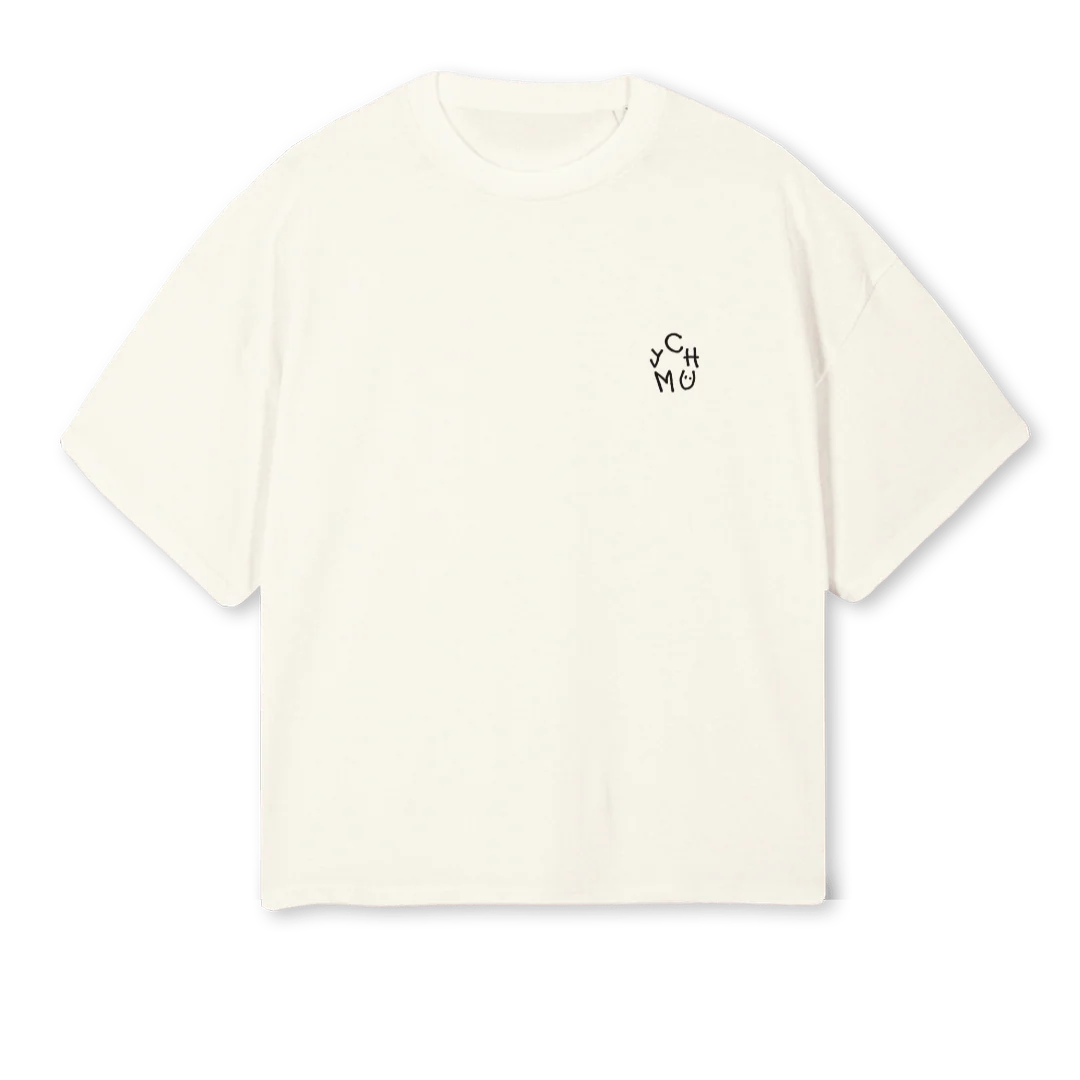 SAMPLWHITETWO Cream Oversized Boxy Tee.