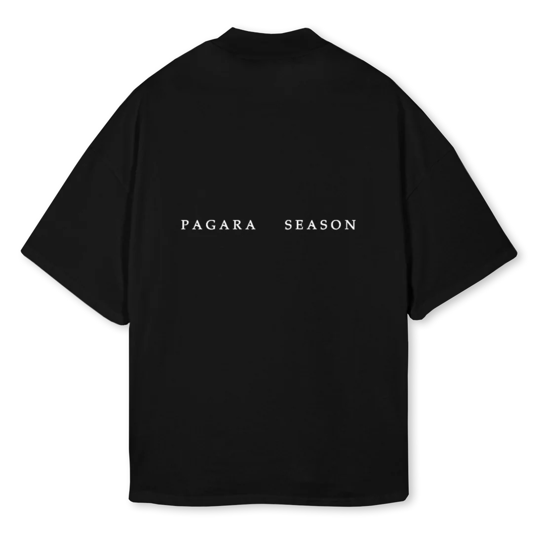 SANDI GREEK GOD Black Oversized Mock Neck Tee. - Image 2