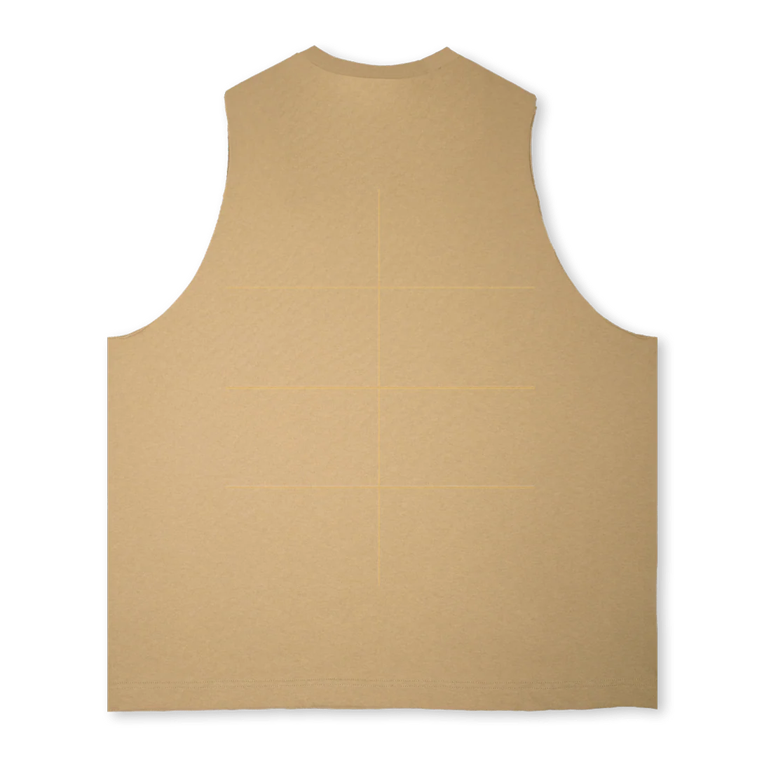 SANDTANK Light Gold Oversized Vest. - Image 2