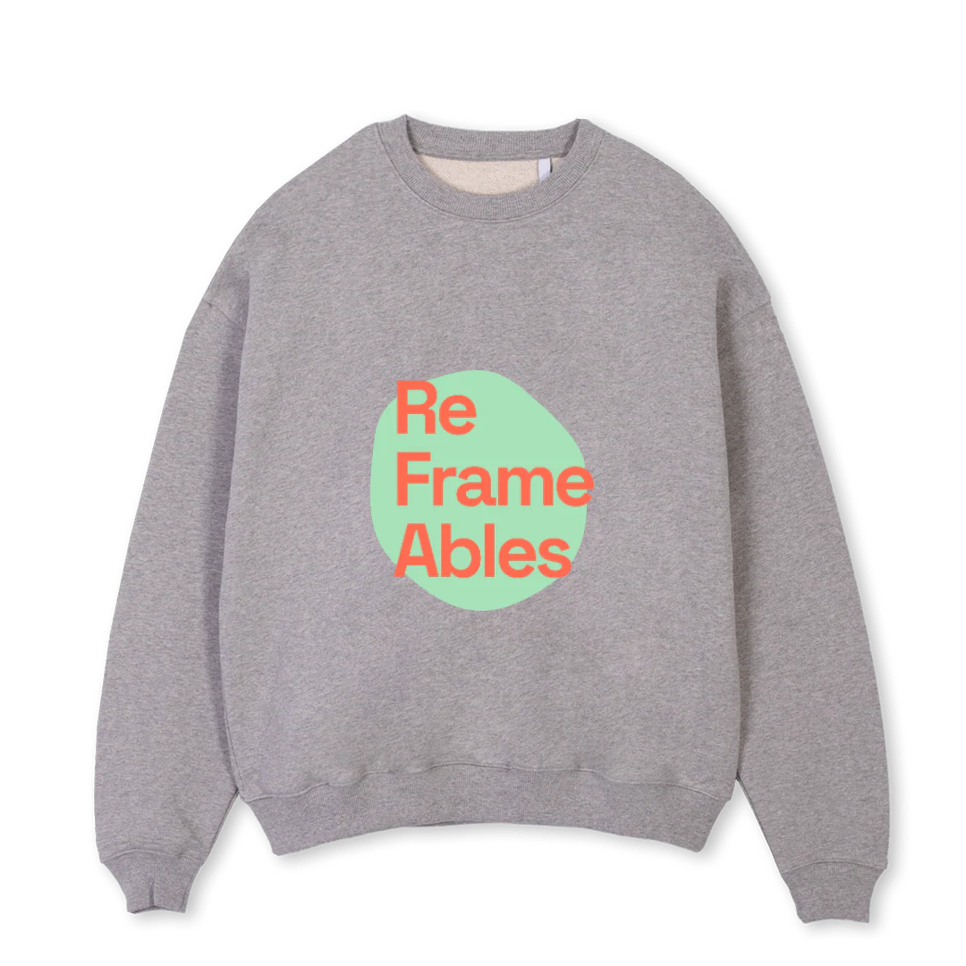 SANG Grey Marl Oversized Crewneck Sweater.