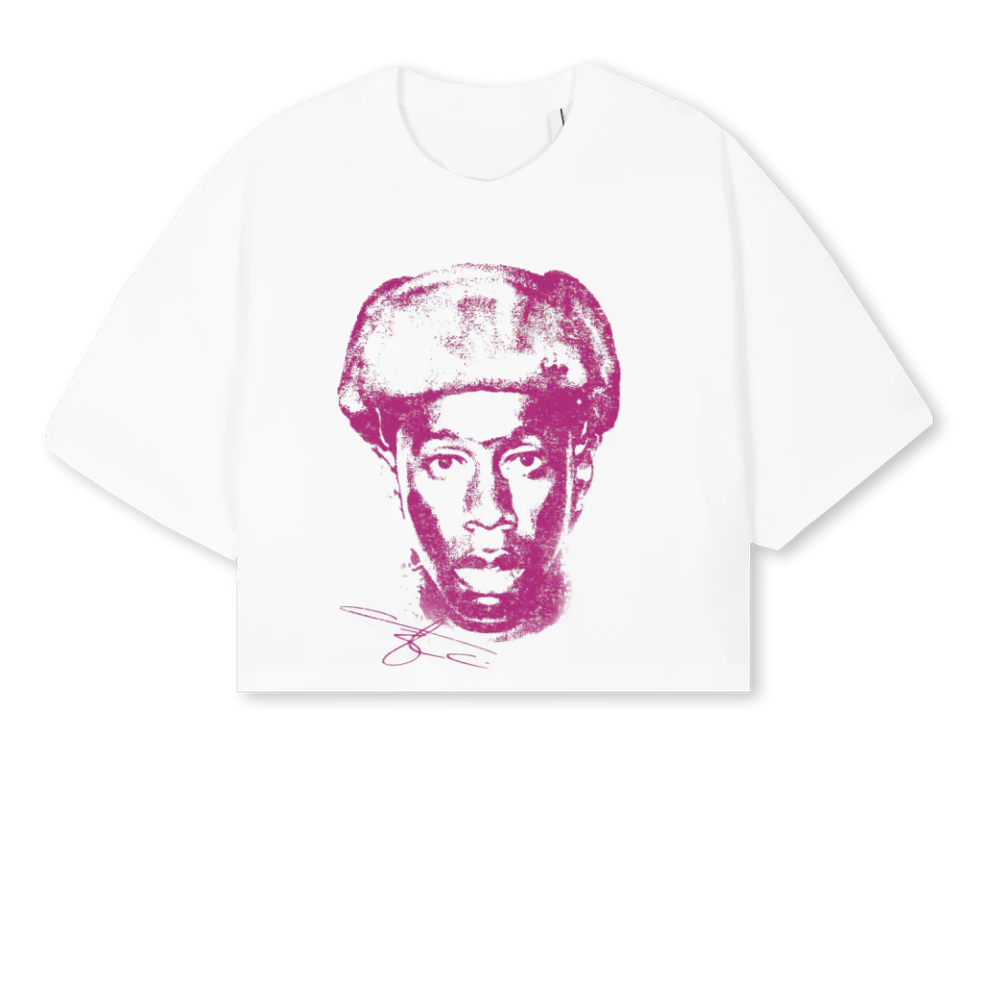 SAOP White Cropped Oversized Tee. - Image 3