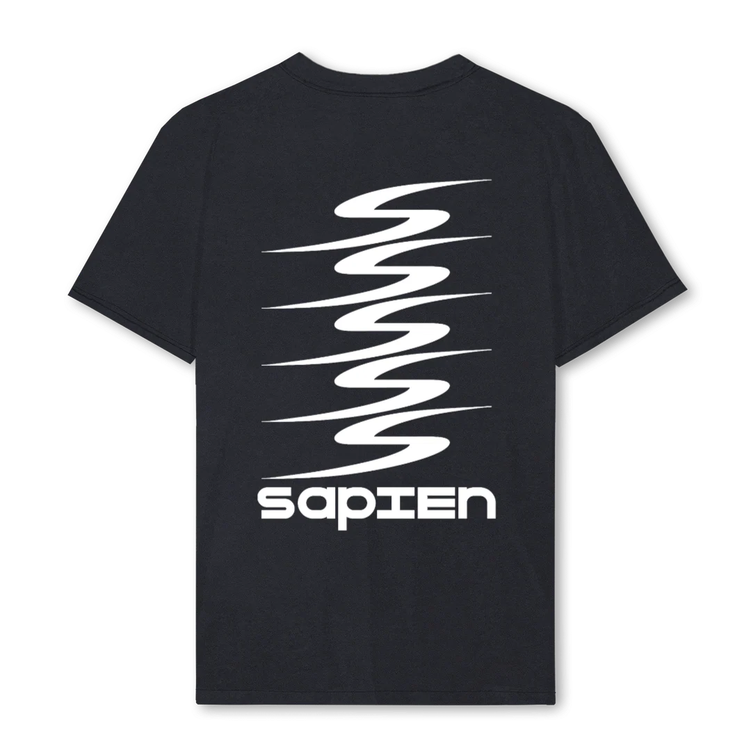 SAPIENTEE Vintage Black Regular Tee. - Image 2