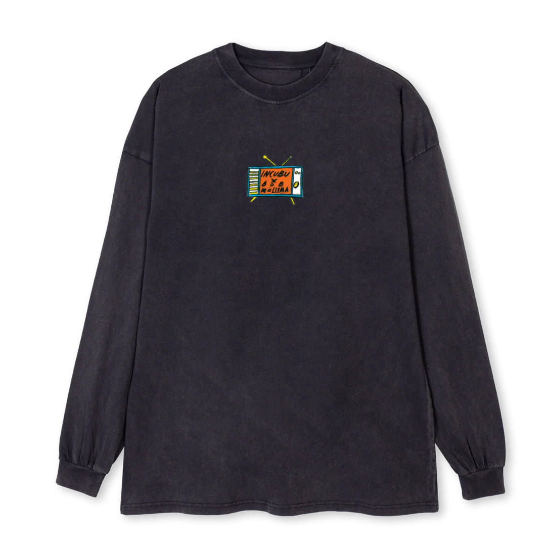 WICKERSAND Vintage Black Oversized LS Tee.