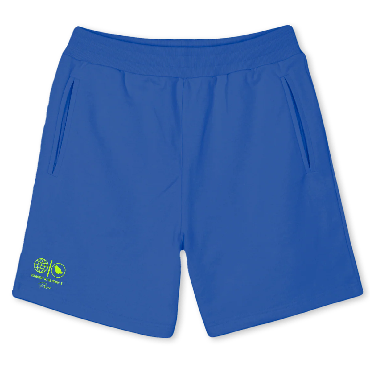 SAUDI GOLBE  Cobalt Blue Sweatshorts.