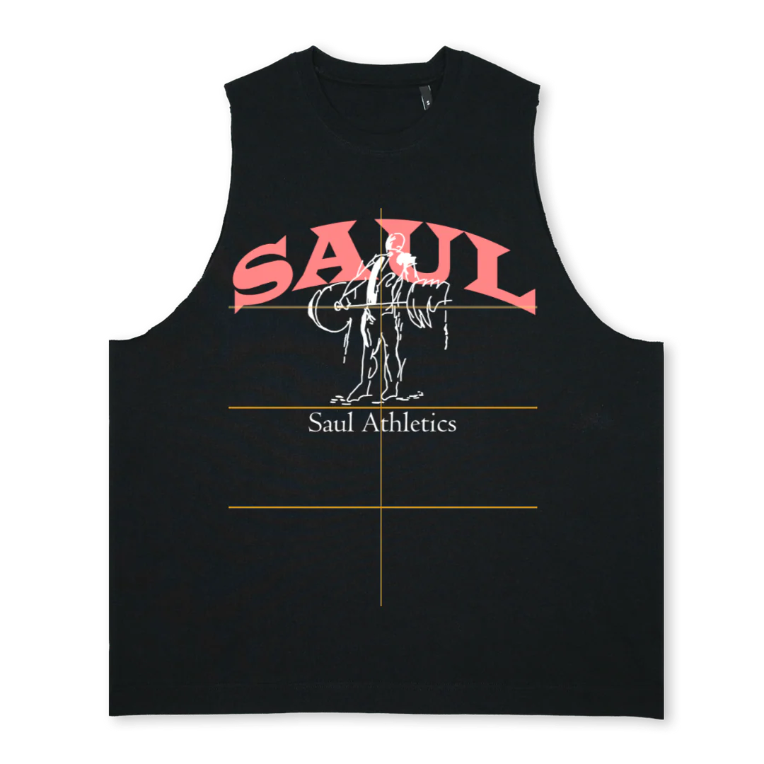SAUL ATH VEST BLK Deep Black Oversized Vest.