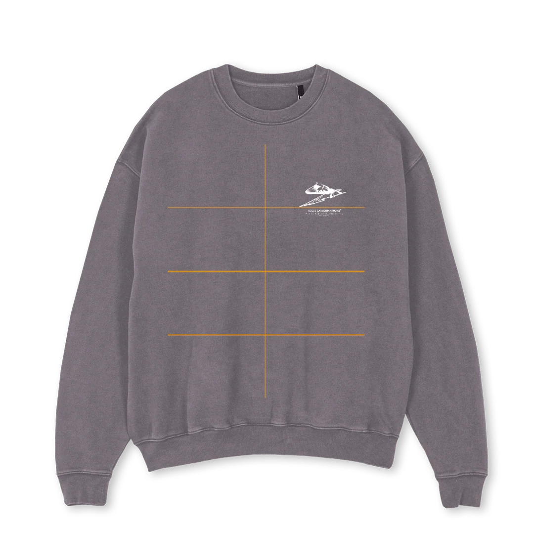 SAVEDSWEATER Pigment Grey Oversized Crewneck Sweater.