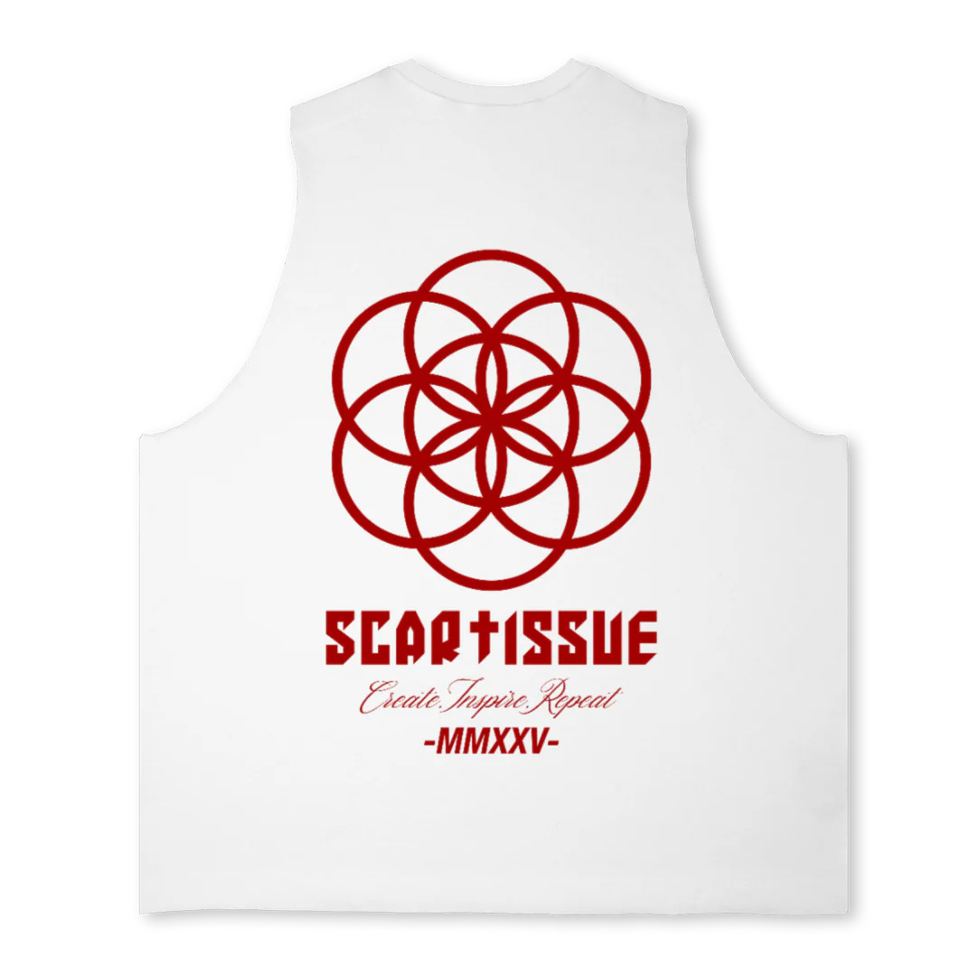 SCARTISSUE OS DR_TANK Bright white Oversized Vest. - Image 2