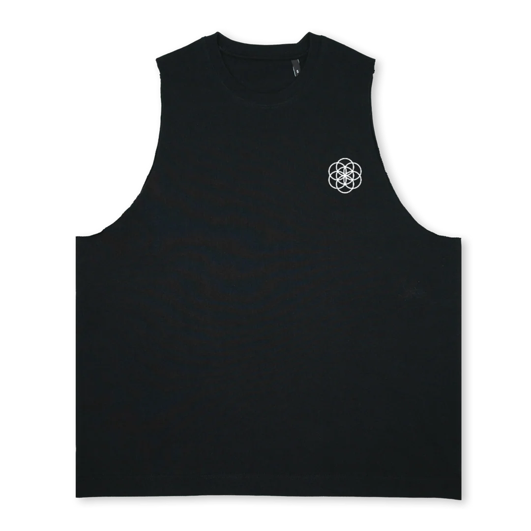 SCARTISSUE TANK CORE Deep Black Oversized Vest.