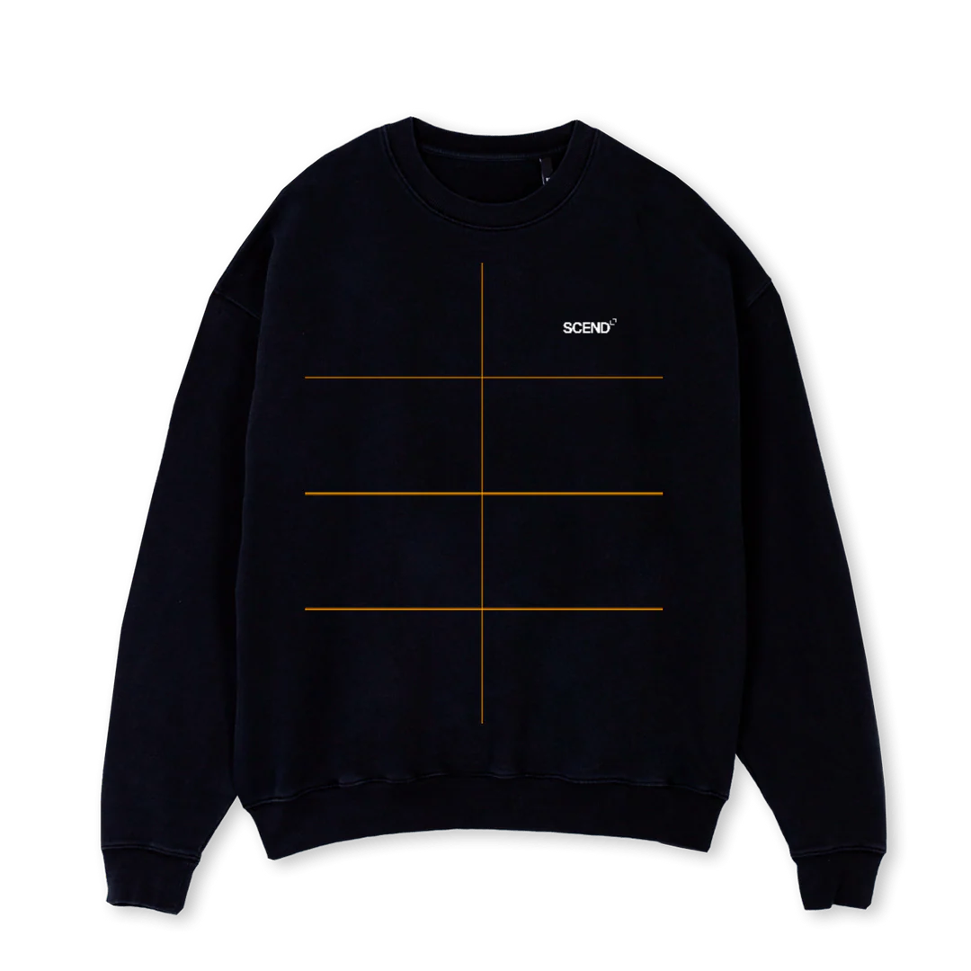 SCENDJUMPERREV Black Oversized Crewneck Sweater.