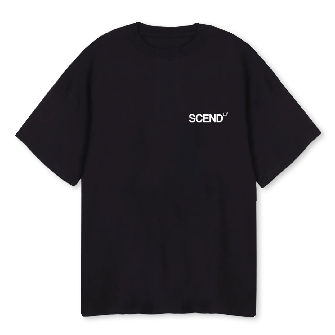SCENDTEAM Black Oversized Tee.