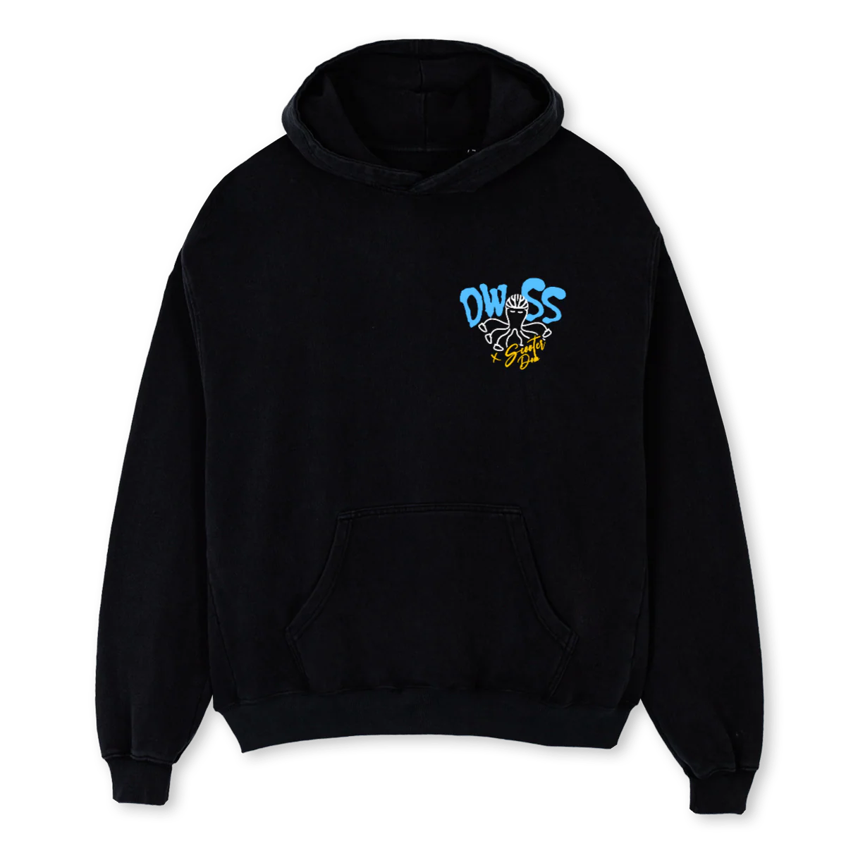 SCOOTERDOMONE Black Oversized Hoodie.
