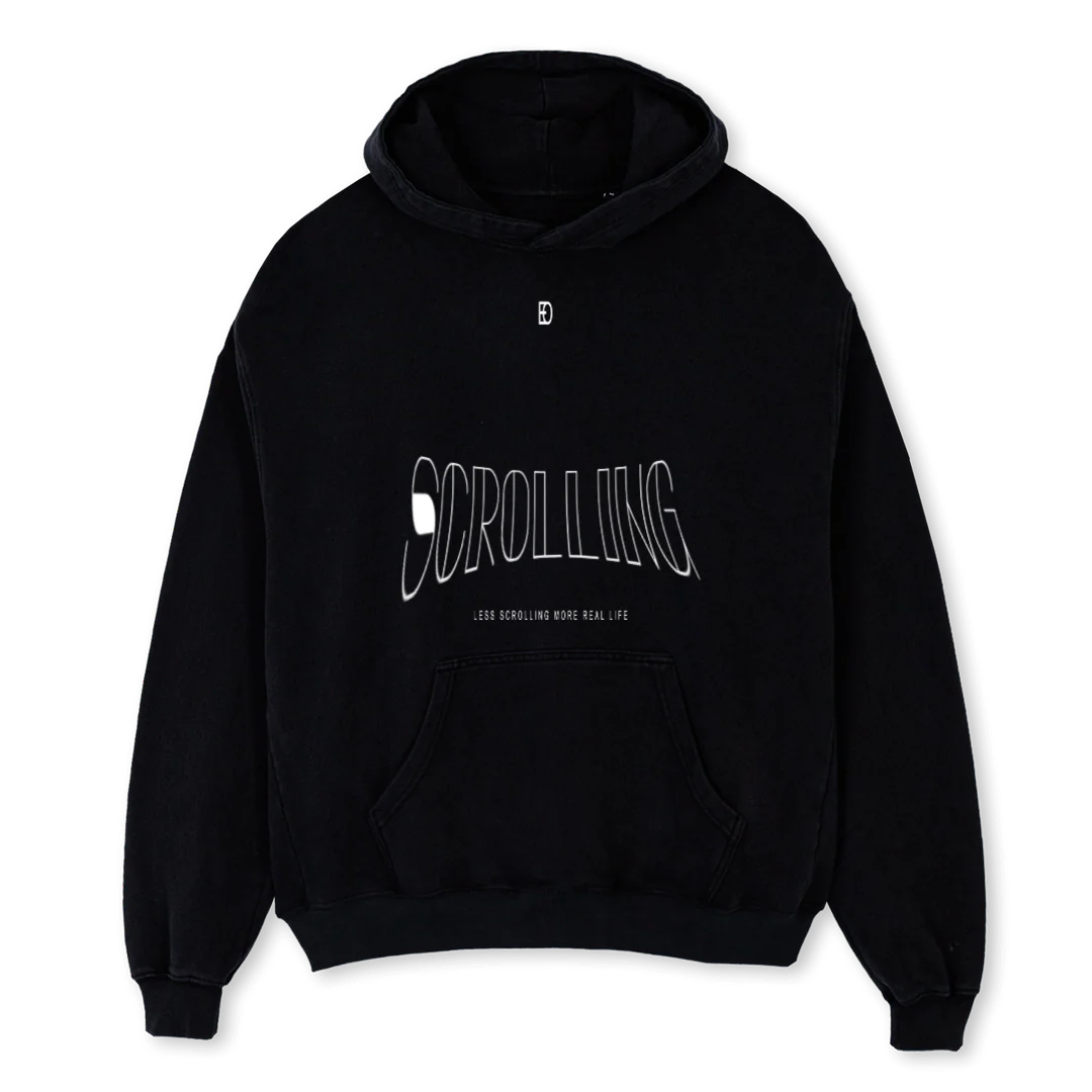 SCRE Black Oversized Hoodie.
