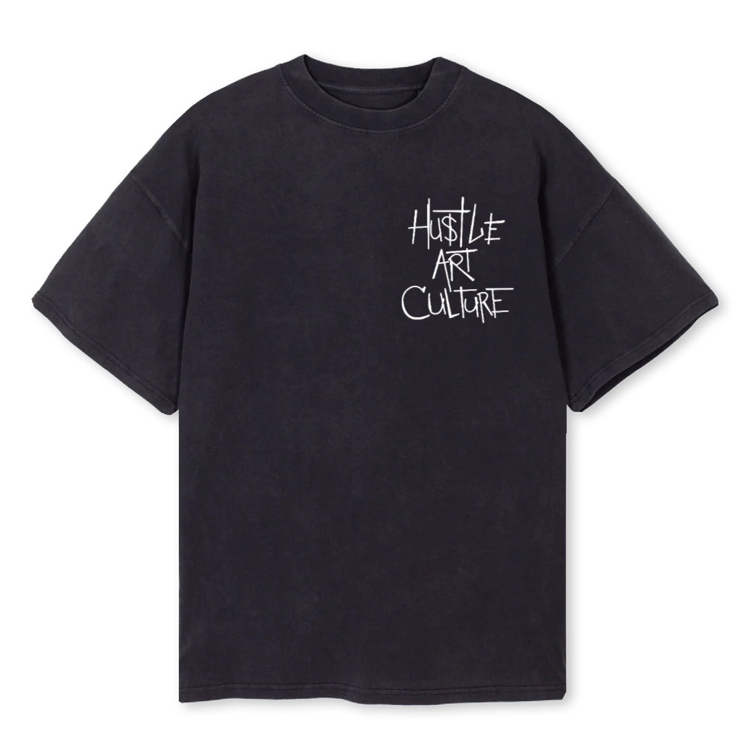 SCRIBLE Vintage Black Oversized Tee.