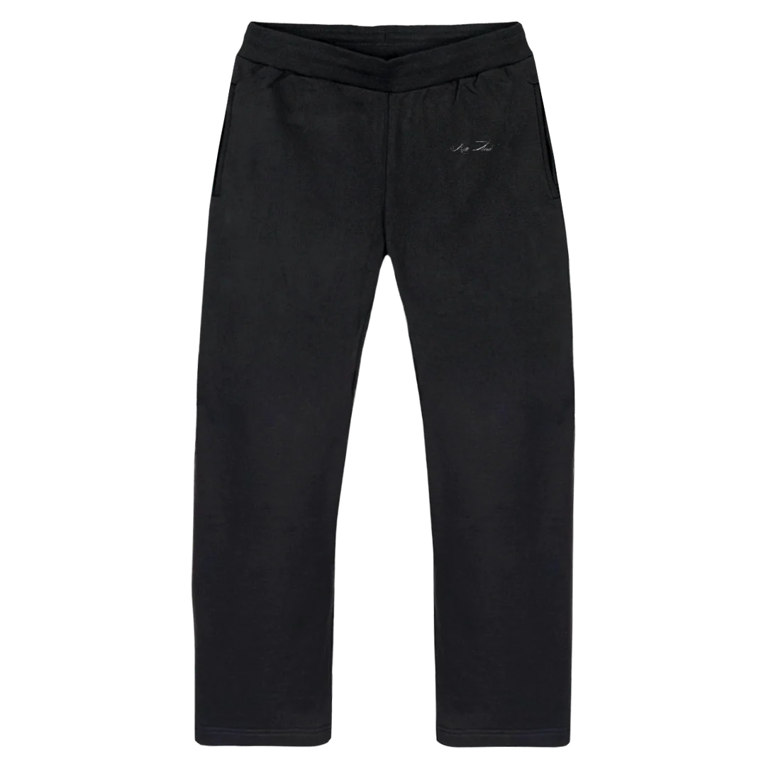 SCRIPTMOTO Vintage Black Straight-Leg Relaxed Sweatpants.