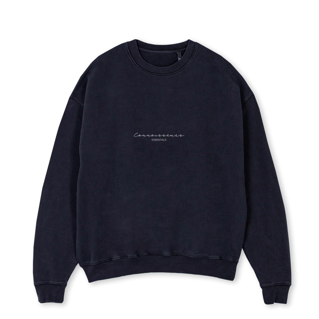 SCRIPTSWEATVINTAGE Vintage Black Oversized Crewneck Sweater.