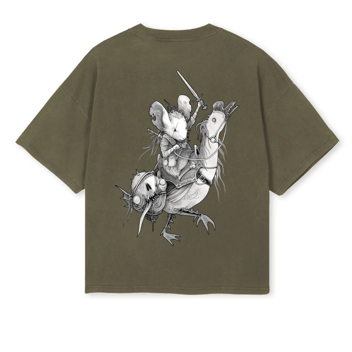 WITCHER Vintage Olive Oversized Boxy Tee. - Image 2