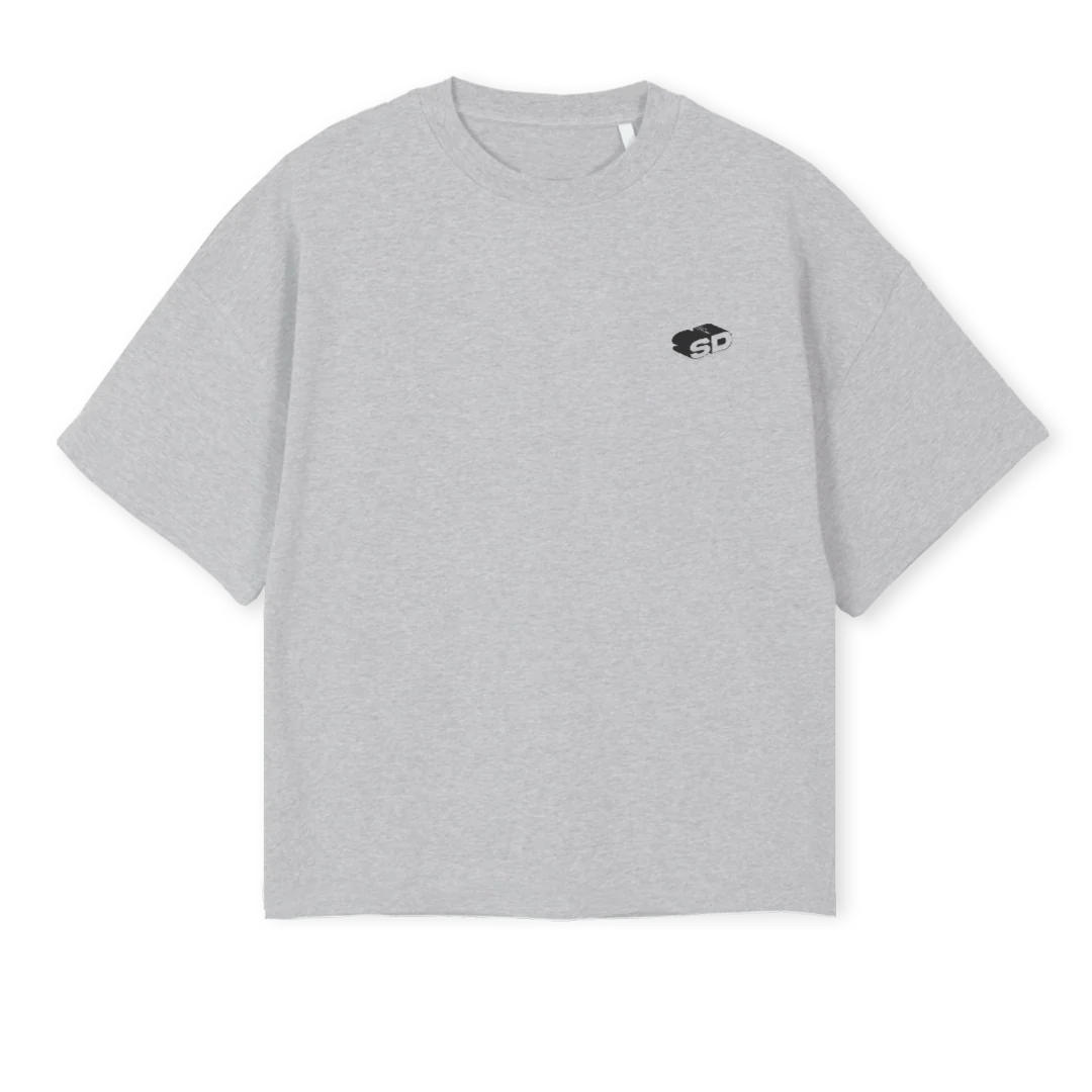 SDGREYVONE Light Grey Marl Oversized Boxy Tee.
