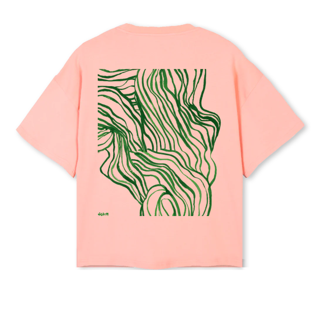 SEAM PEACH Pink Clay Oversized Boxy Tee. - Image 2
