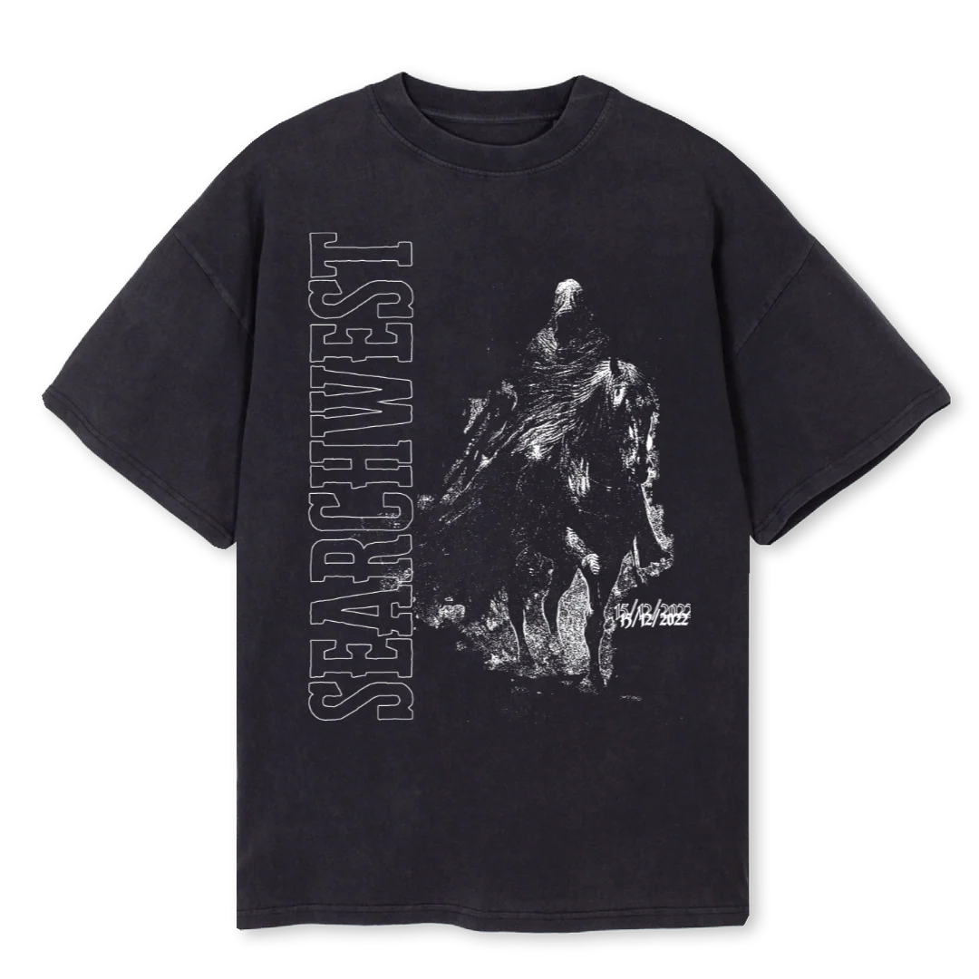 SEARCWEST Vintage Black Oversized Tee.