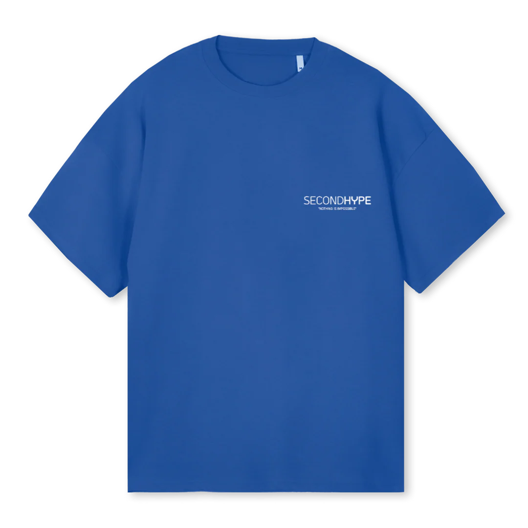 SECONDHYPE DREAMS Cobalt Blue Oversized Tee.