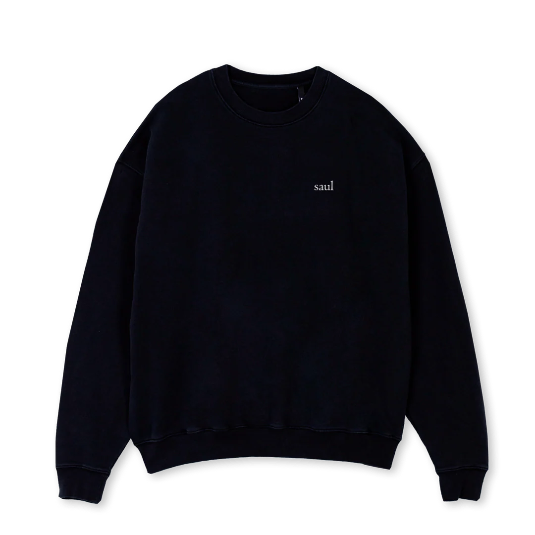 BLK_C Black Oversized Crewneck Sweater
