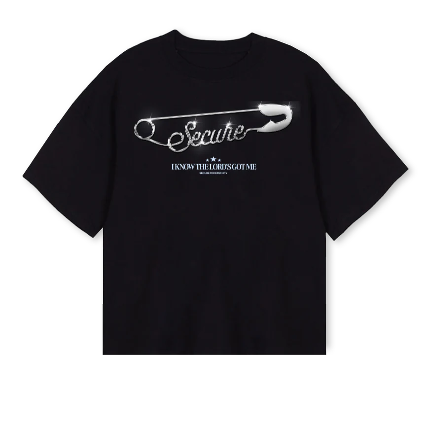 SECURECREW_2 Black Oversized Boxy Tee.
