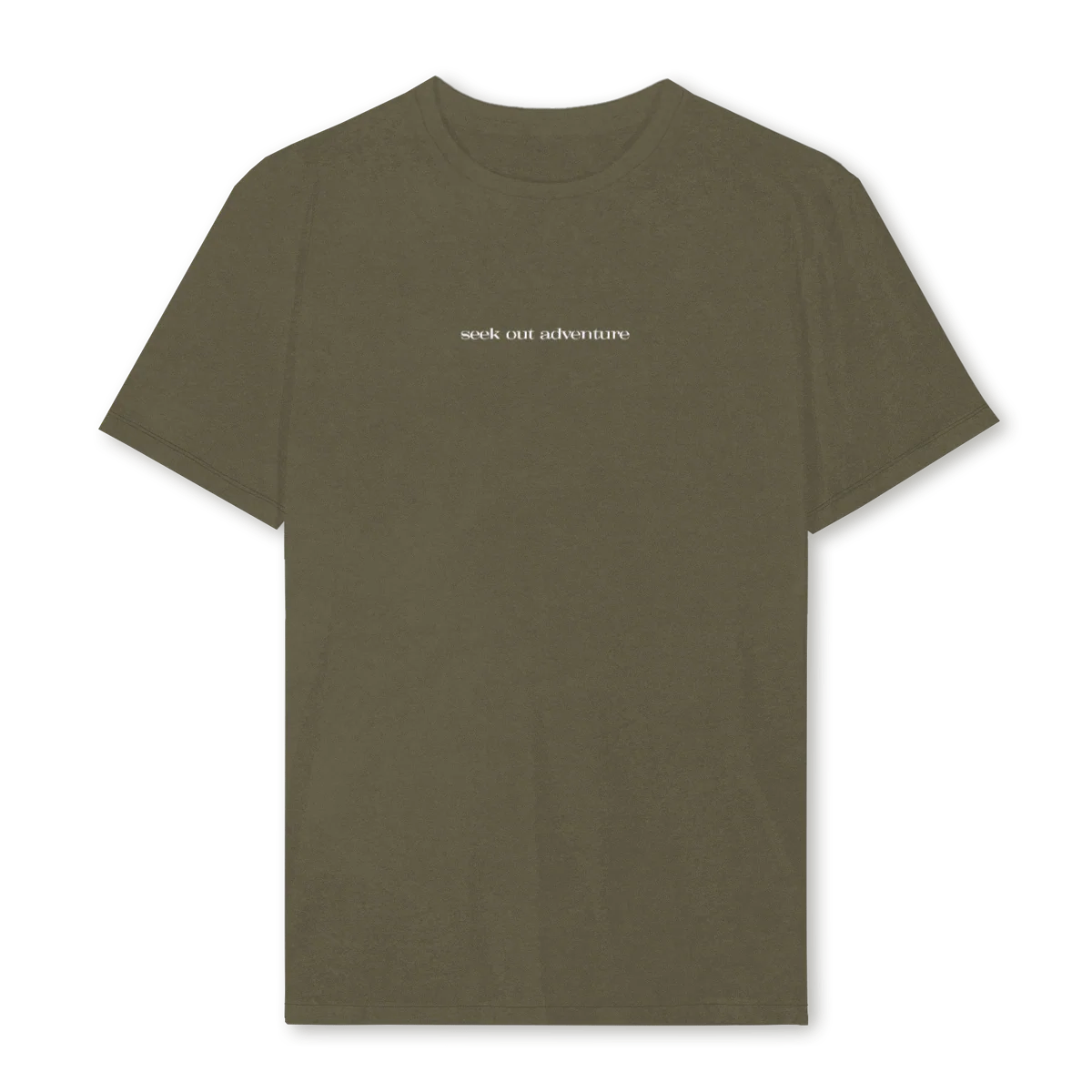 SEEK OUT ADVENTURE  Vintage Olive Regular Tee.