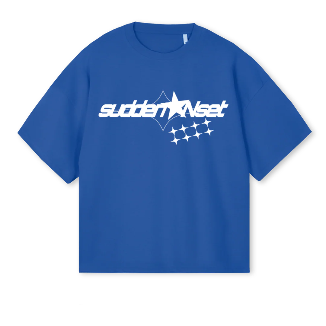 SEGUNDOD Cobalt Blue Oversized Boxy Tee.
