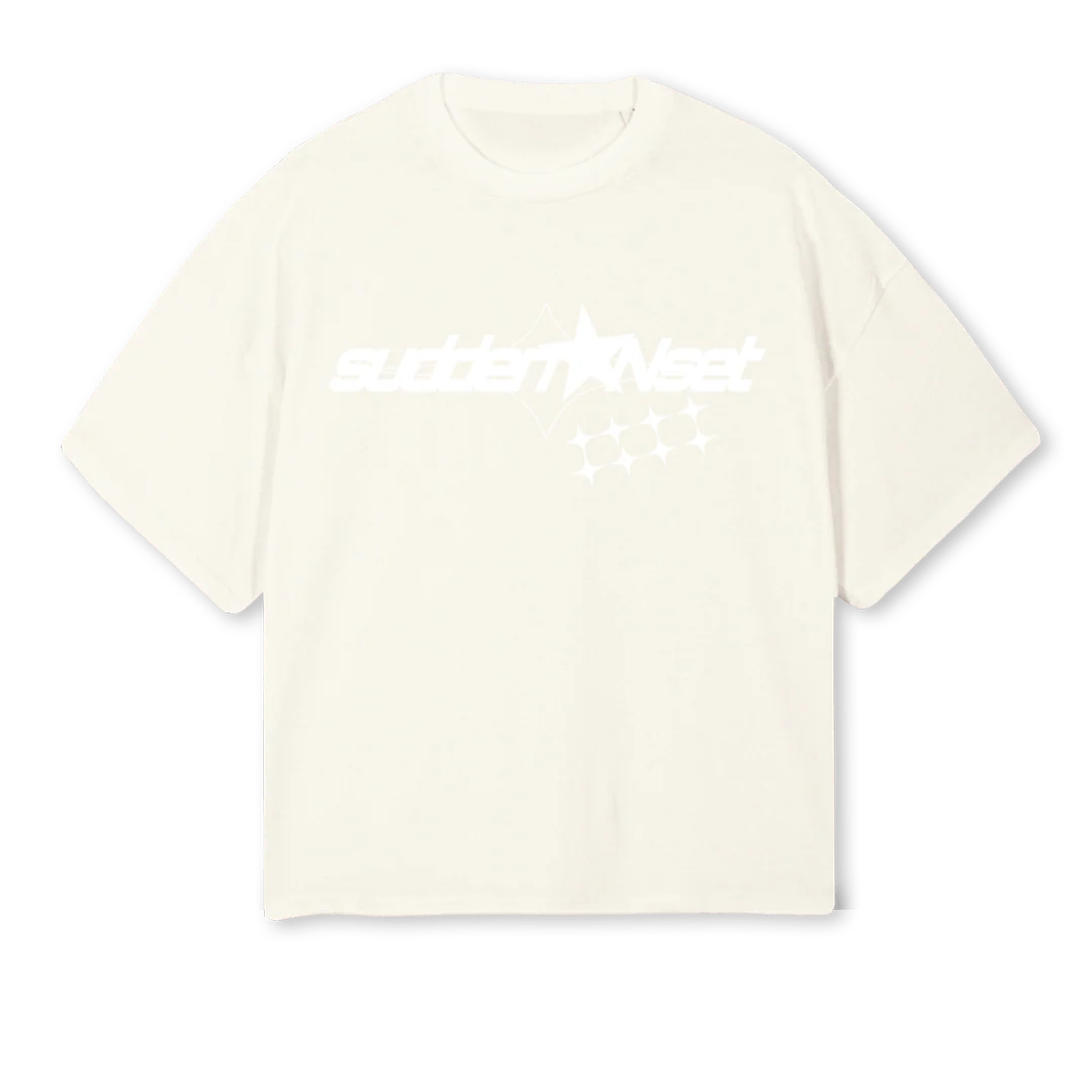 SEGUNDOD Cream Oversized Boxy Tee.