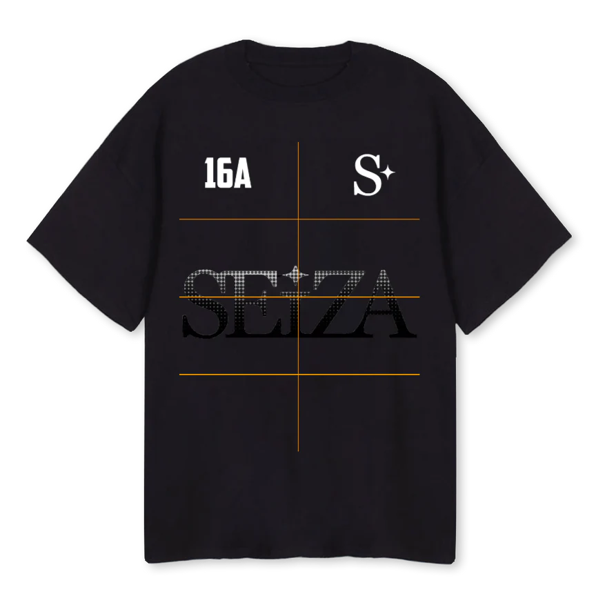 SEIZAA Black Oversized Tee.
