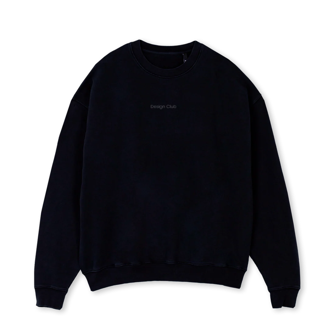 SELLACHROMEB Black Oversized Crewneck Sweater.