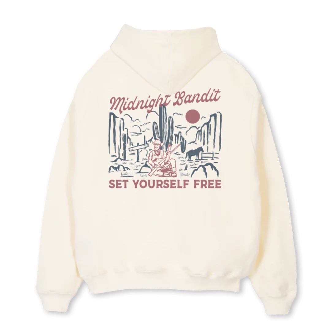 SET YOURSELF FREE Cream Oversized Hoodie. - Image 2