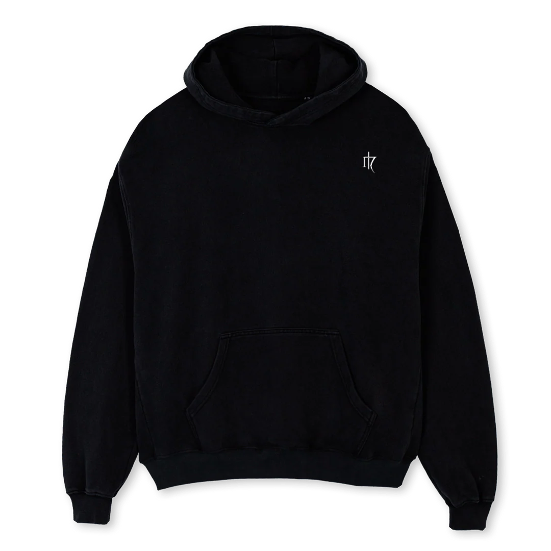 SEVNTIN Black Oversized Hoodie.
