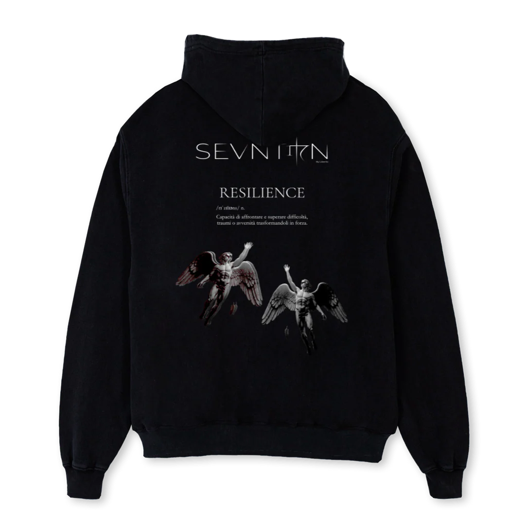 SEVNTIN Black Oversized Hoodie. - Image 2