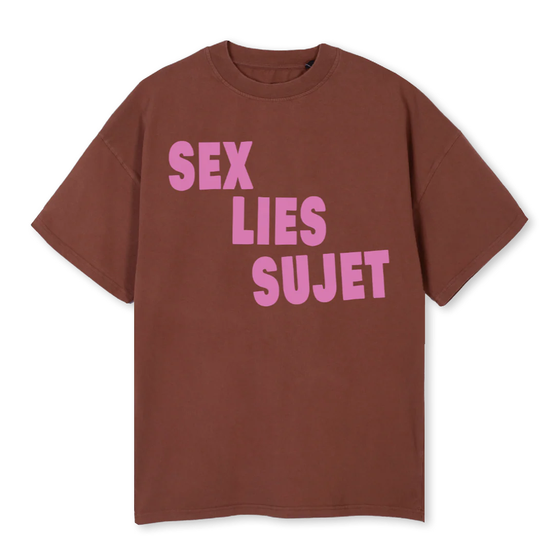SEXLIESTEE Vintage Brown Oversized Tee.