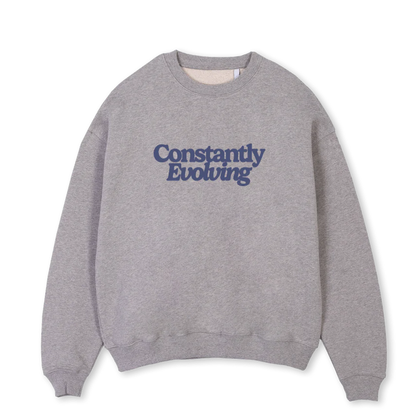 SGMCOEVBL Grey Marl Oversized Crewneck Sweater.