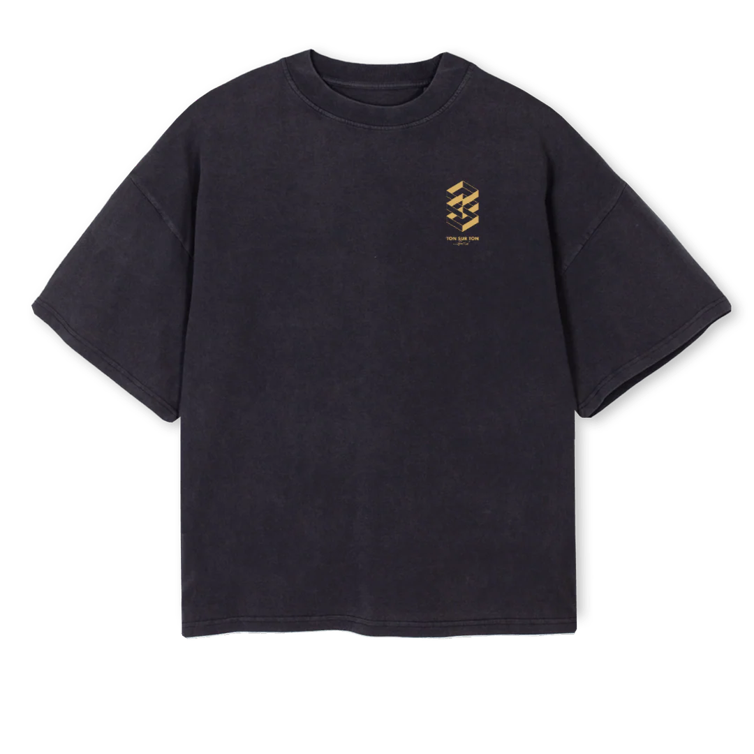 SH Vintage Black Oversized Boxy Tee.