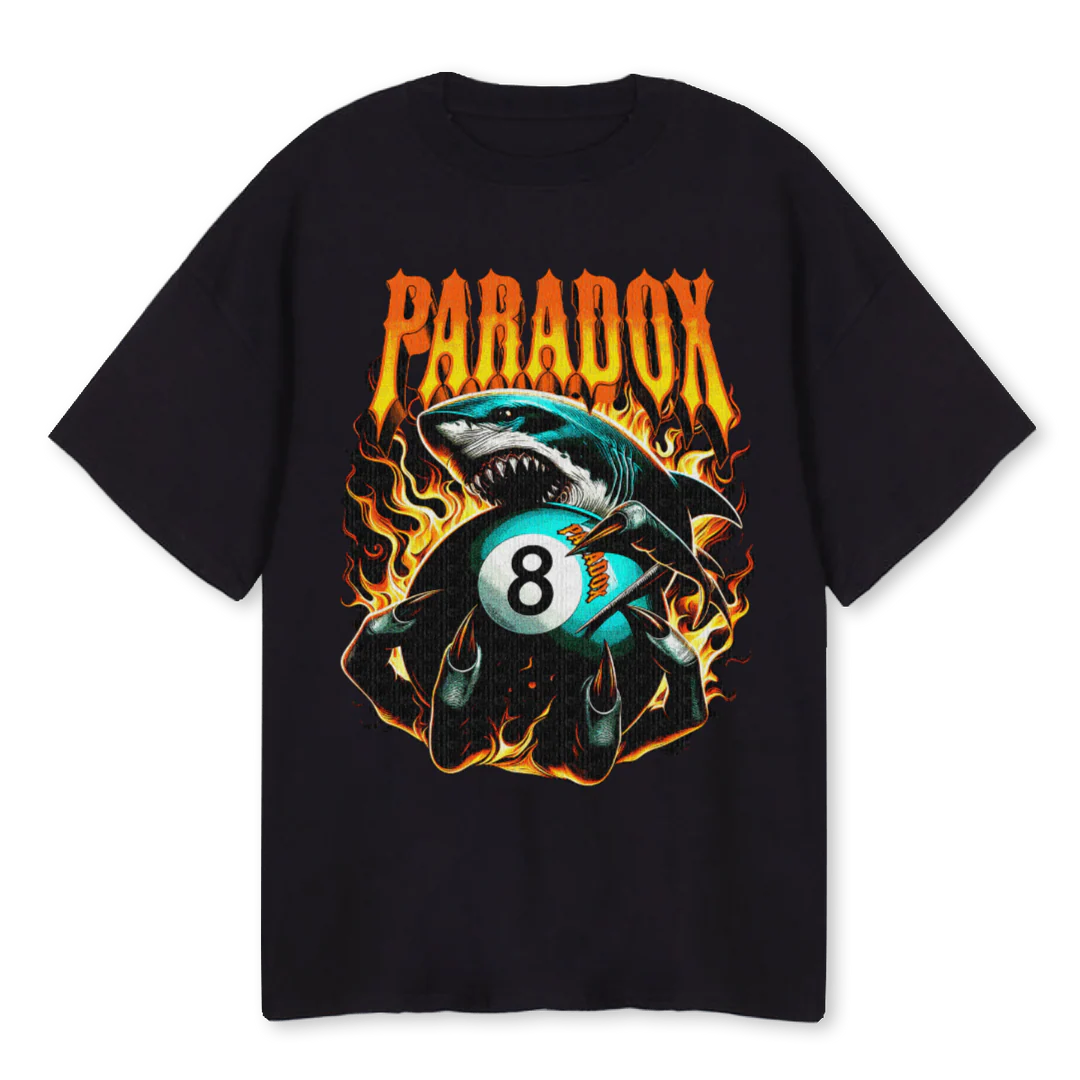 SHARKFIREPARADOX Black Oversized Tee.