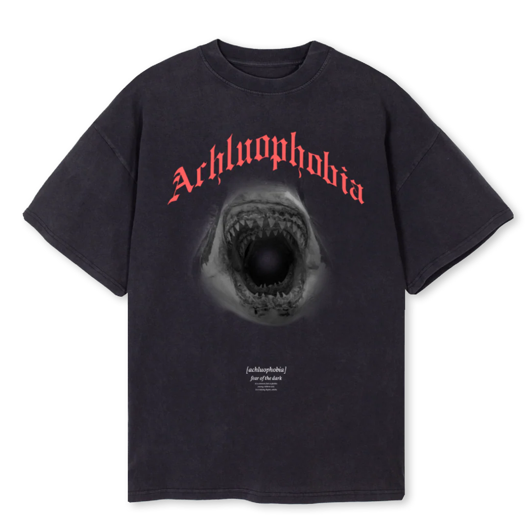 SHARKTEE Vintage Black Oversized Tee.