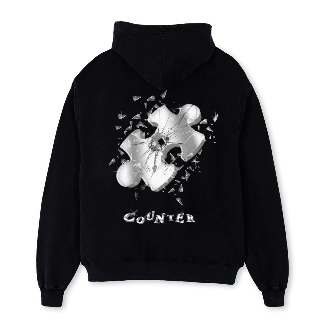 SHATTERD SHOT Black Oversized Hoodie. - Image 2