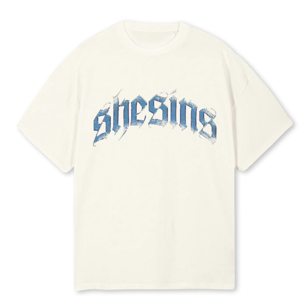 SHE SINS GOTHIC C Cream Oversized Tee.