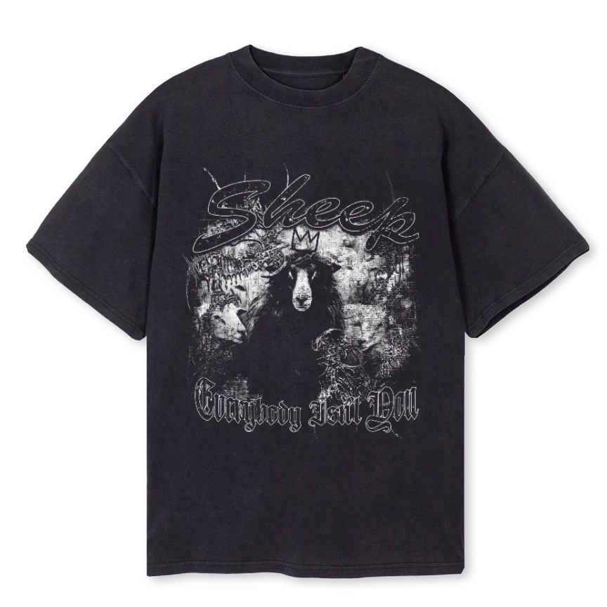 SHEEPHERD  Vintage Black Oversized Tee.