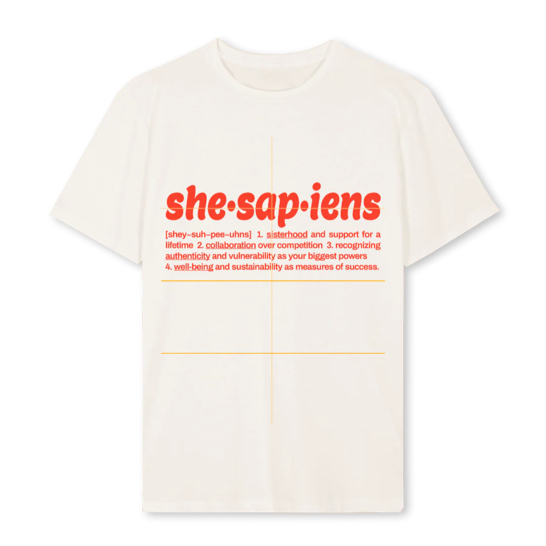 SHESAPIENS Vintage White Regular Tee.