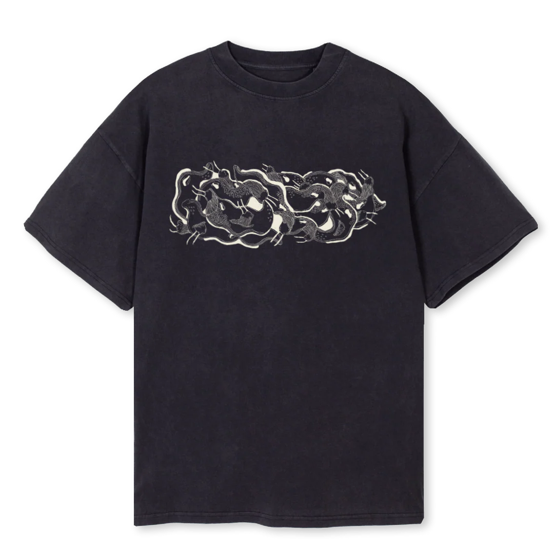 SHIRTFREDNUSSBAUM Vintage Black Oversized Tee.