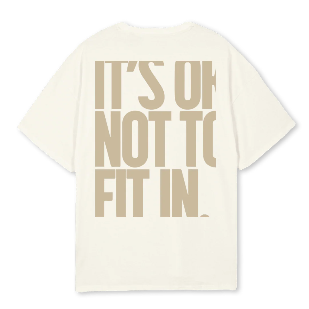 SHIRTNOTFIT Cream Oversized Tee. - Image 2