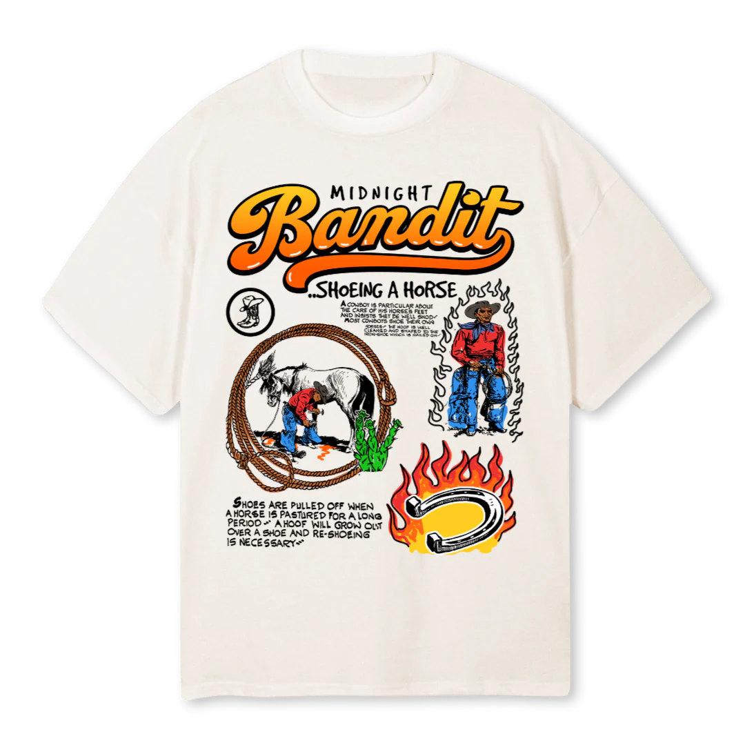SHOEING Vintage White Oversized Tee.