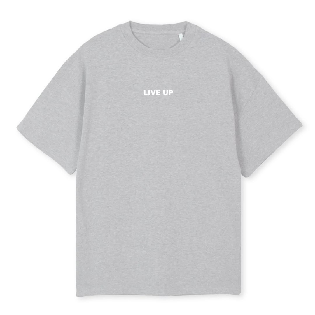 SHOR LIVEUP Light Grey Marl Oversized Tee.