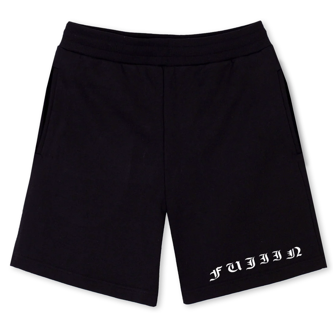 SHRB Black Relaxed Sweatshorts.