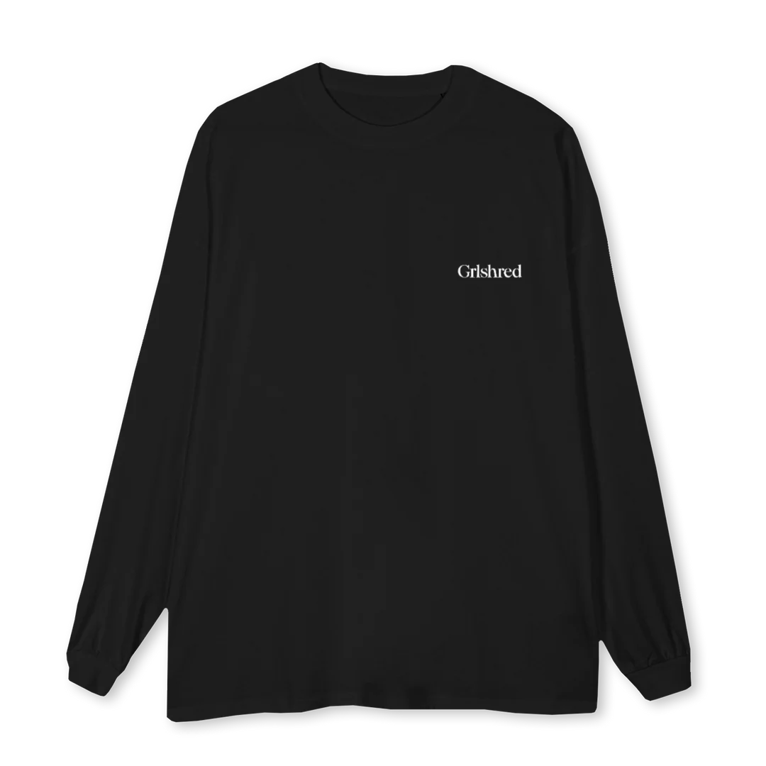 SHREDLS Black Oversized LS Tee.