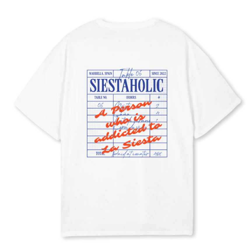 SIESTAHOLIC White Oversized Tee. - Image 2